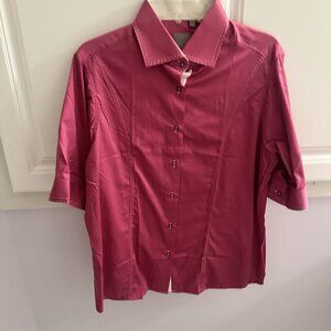 Max Cavalera Pink Collared Button-Up Shirt XXL | Vintage Metal Band Tee